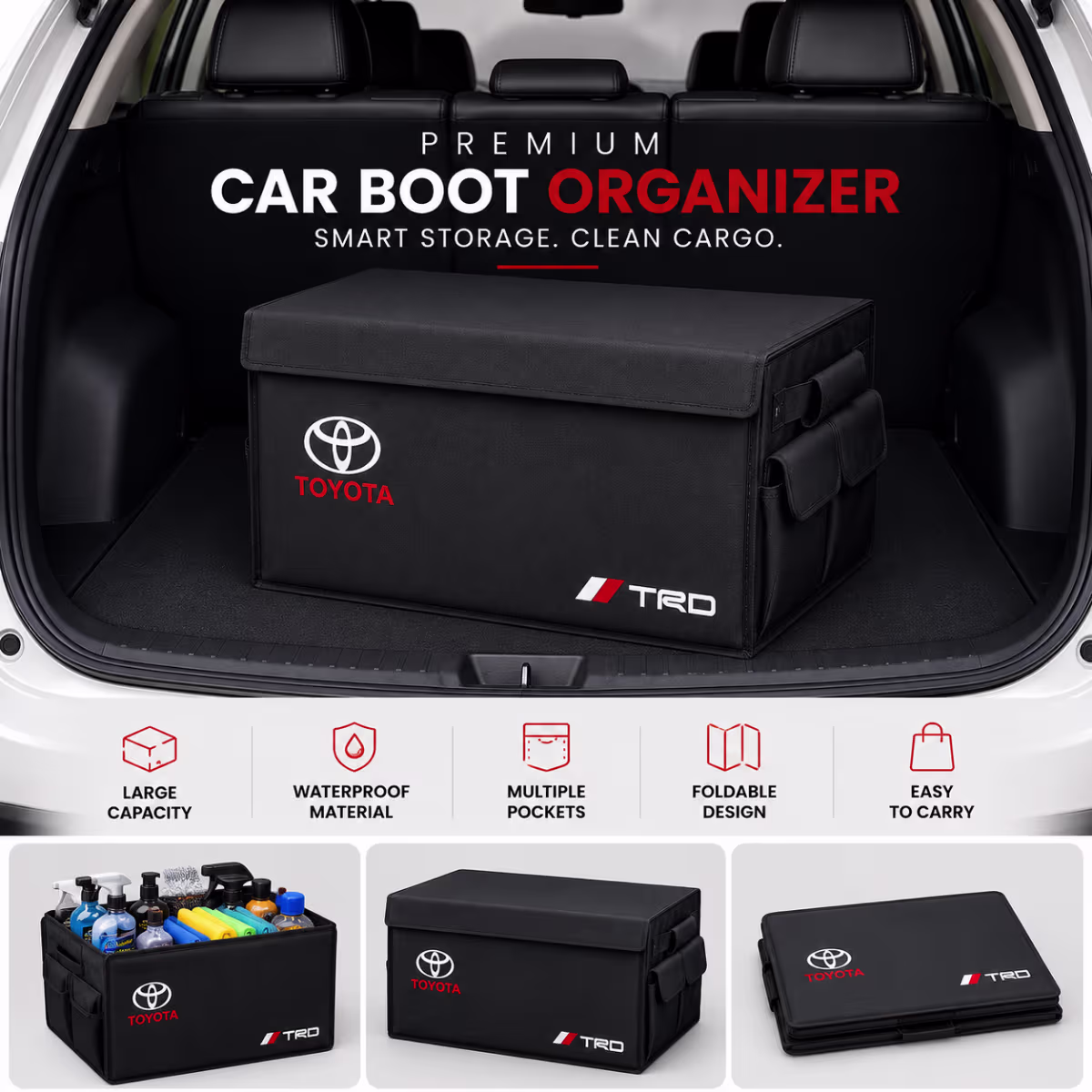 TOYOTA FOLDABLE CAR TRUNK STORAGE BOX